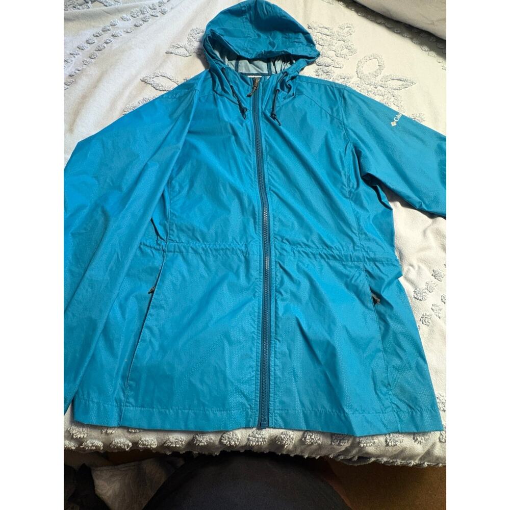 Columbia Blue Rain Jacket Large